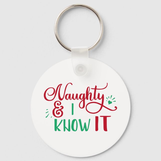 Fun Typography Christmas Keychain (Front)
