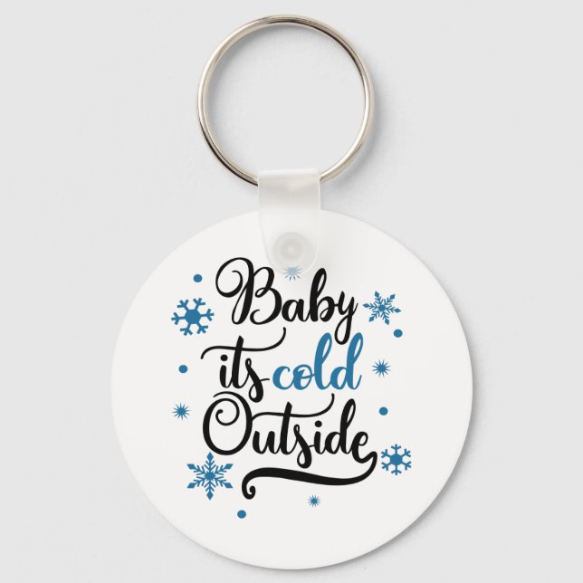 Fun Typography Christmas Keychain (Front)