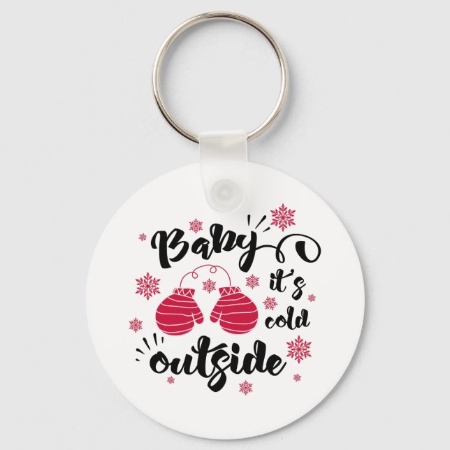 Fun Typography Christmas Keychain (Front)