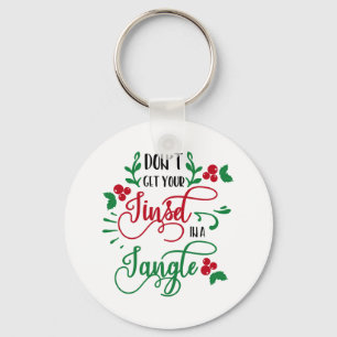 Fun Typography Christmas Keychain