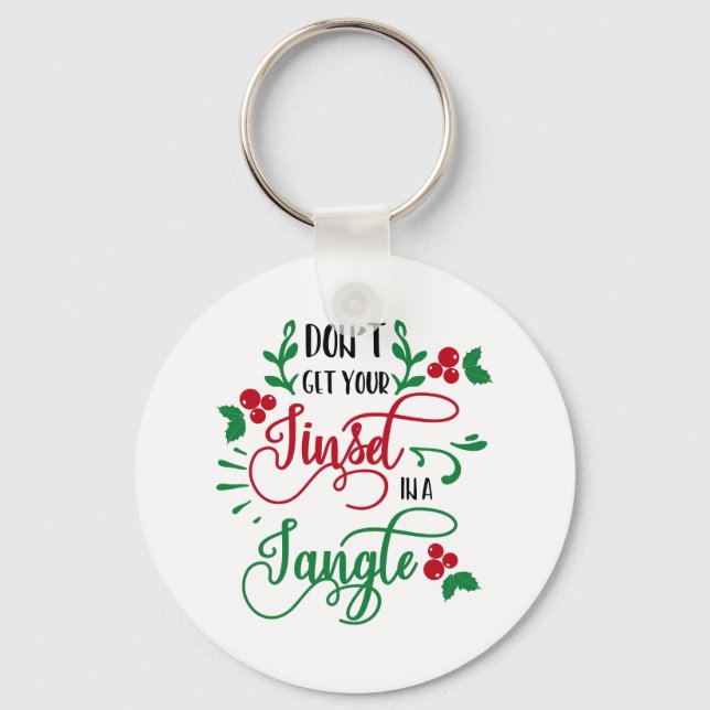 Fun Typography Christmas Keychain (Front)