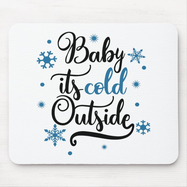 Fun Typography Christmas Mouse Pad (Front)