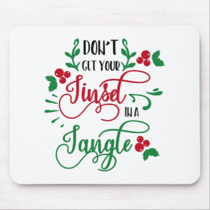 Fun Typography Christmas Mouse Pad