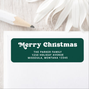 Fun Typography Modern Green Merry Christmas