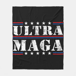 Fun Ultra Maga Vintage American Flag Ultra-Maga Re Fleece Blanket