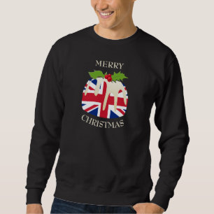 Fun UNION JACK UK Christmas Pudding Sweatshirt
