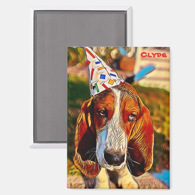 Fun Unique Custom Clyde Dog  Magnet (Front/Back)