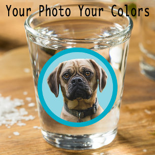 Fun Unique Custom Stocking Stuffer Dog Lover Photo Shot Glass