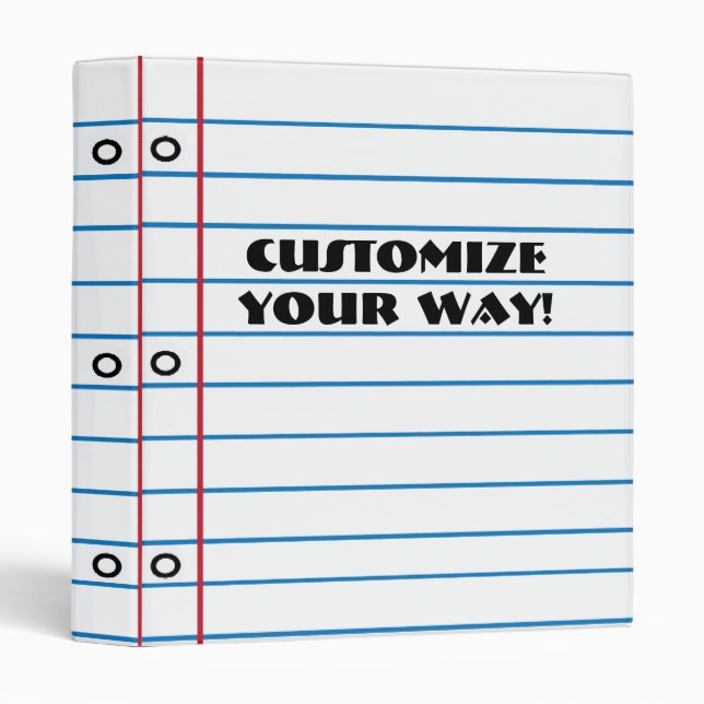 Fun Unique! Paper Design Custom Notebook Binder (Front/Spine)