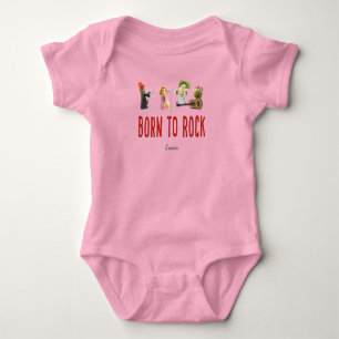 Fun unique pink baby girl bodysuit for vegetarians