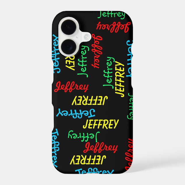 Fun Unique Repeating Names on Black, Personalized (Back)