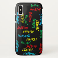 Fun Unique Repeating Names on Black, Personalized