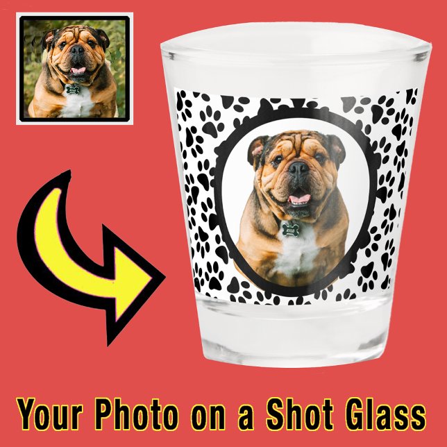 Fun Unique Stocking Stuffer Dog Pup Photo Paw     Shot Glass (Creator Uploaded)