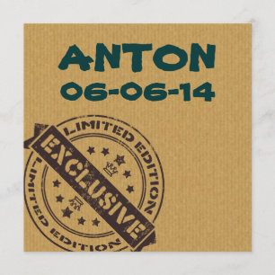 fun unique vintage birth announcement for boys