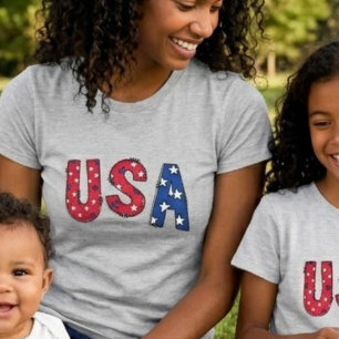 Fun USA Birthday Celebration Red White and Blue  T-Shirt
