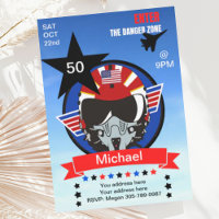 Fun USA Fighter Jet Invitation Anniversaire