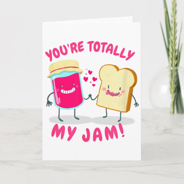 Fun Valentine Toast And Jam  Card (Front)
