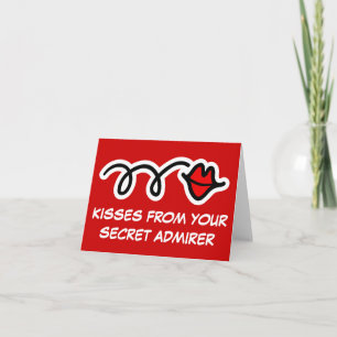 Fun Valentines Day Card Kisses of secret admirer