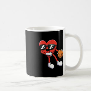 Fun Valentines Day Heart Playing Basketball Boys K Coffee Mug