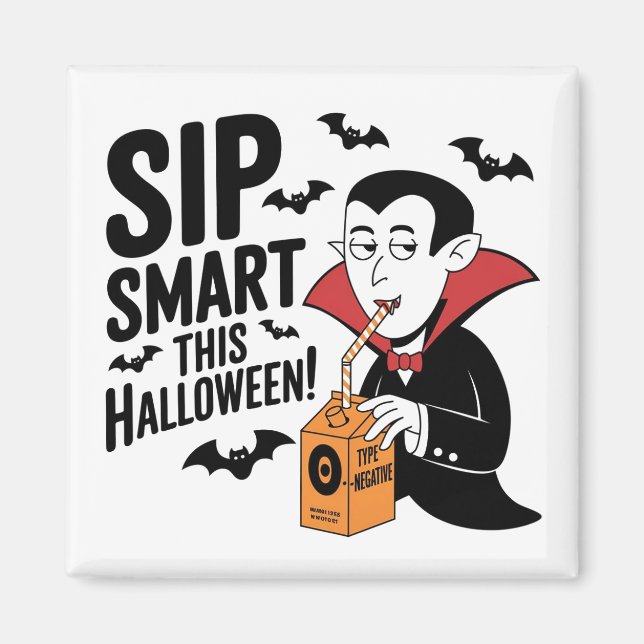 Fun Vampire-Themed Halloween Design Magnet (Front)