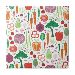 Fun Vegetable Pattern Tile