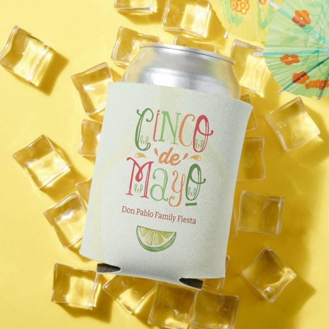 Fun Vibrant Cinco de Mayo Fiesta Can Cooler (In Situ Summer)