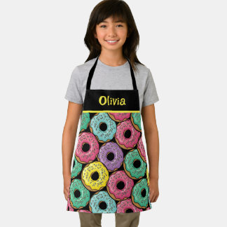 Fun Vibrant Glazed Donuts Apron