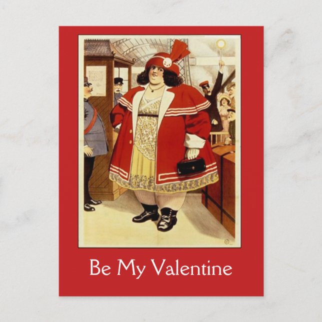 Fun Vintage Circus Poster Valentine Card (Front)