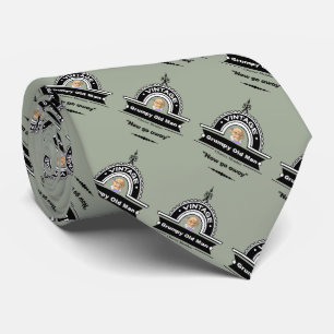Fun Vintage "Grumpy Old Man" "Now go away" Logo Tie