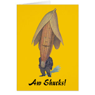 FUN VINTAGE IMAGERY ANTHROPOMORPHIC CORN MAN CARD