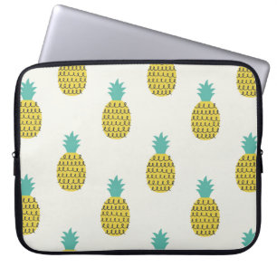 Fun Vintage Pineapple Seamless Illustration. Laptop Sleeve