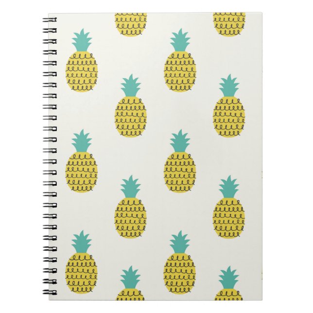 Fun Vintage Pineapple Seamless Illustration. Notebook (Front)