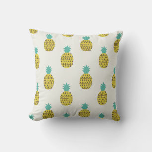 Fun Vintage Pineapple Seamless Illustration. Throw Pillow