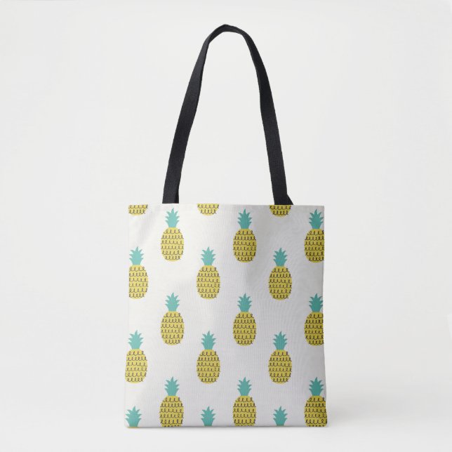 Fun Vintage Pineapple Seamless Illustration. Tote Bag (Front)