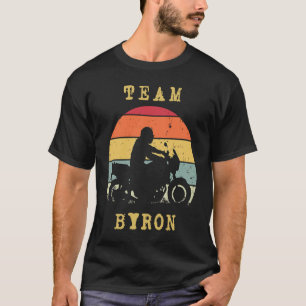 Fun Vintage Retro Sunset Byron Motorcycle Biker Ri T-Shirt