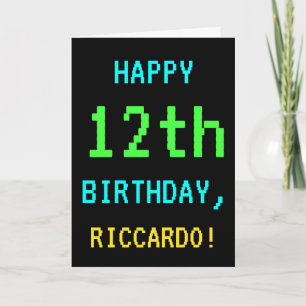 Fun Vintage/Retro Video Game Look 12th Birthday Card