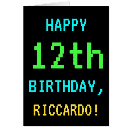 Fun Vintage/Retro Video Game Look 12th Birthday Card