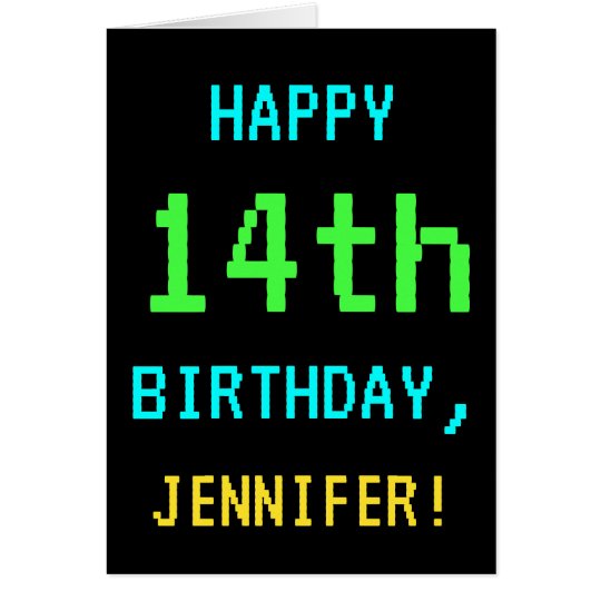 Fun Vintage/Retro Video Game Look 14th Birthday Card