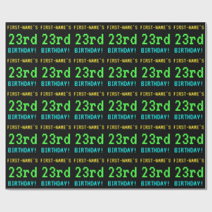 Fun Vintage/Retro Video Game Look 23rd Birthday Wrapping Paper