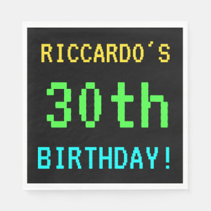 Fun Vintage/Retro Video Game Look 30th Birthday Napkin