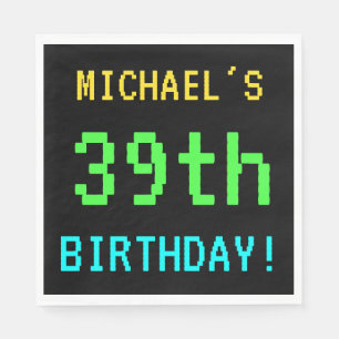 Fun Vintage/Retro Video Game Look 39th Birthday Napkin