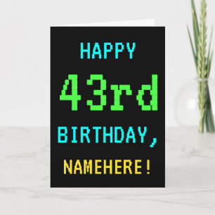 Fun Vintage/Retro Video Game Look 43rd Birthday Card