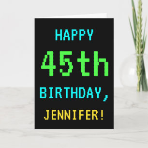 Fun Vintage/Retro Video Game Look 45th Birthday Card