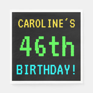 Fun Vintage/Retro Video Game Look 46th Birthday Napkin