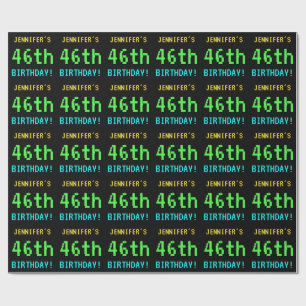 Fun Vintage/Retro Video Game Look 46th Birthday Wrapping Paper