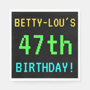 Fun Vintage/Retro Video Game Look 47th Birthday Napkin
