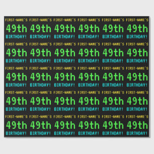 Fun Vintage/Retro Video Game Look 49th Birthday Wrapping Paper