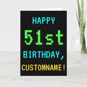 Fun Vintage/Retro Video Game Look 51st Birthday Card