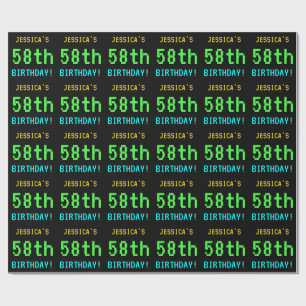 Fun Vintage/Retro Video Game Look 58th Birthday Wrapping Paper