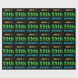 Fun Vintage/Retro Video Game Look 59th Birthday Wrapping Paper